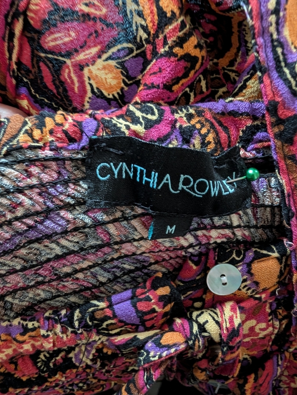 ♥️ Cynthia Rowley M Skirt Bohemian Paisley Maxi Boho Granola Festival colors - Picture 12 of 12